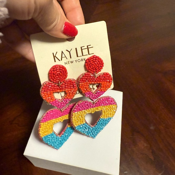Kay Lee Multicolor Heart Earrings - Picture 3 of 3